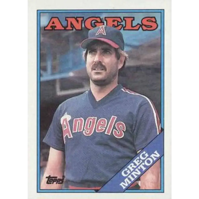 1988 Topps #129 Greg Minton NM-MT California Angels Baseball Card - Baseball Card Single