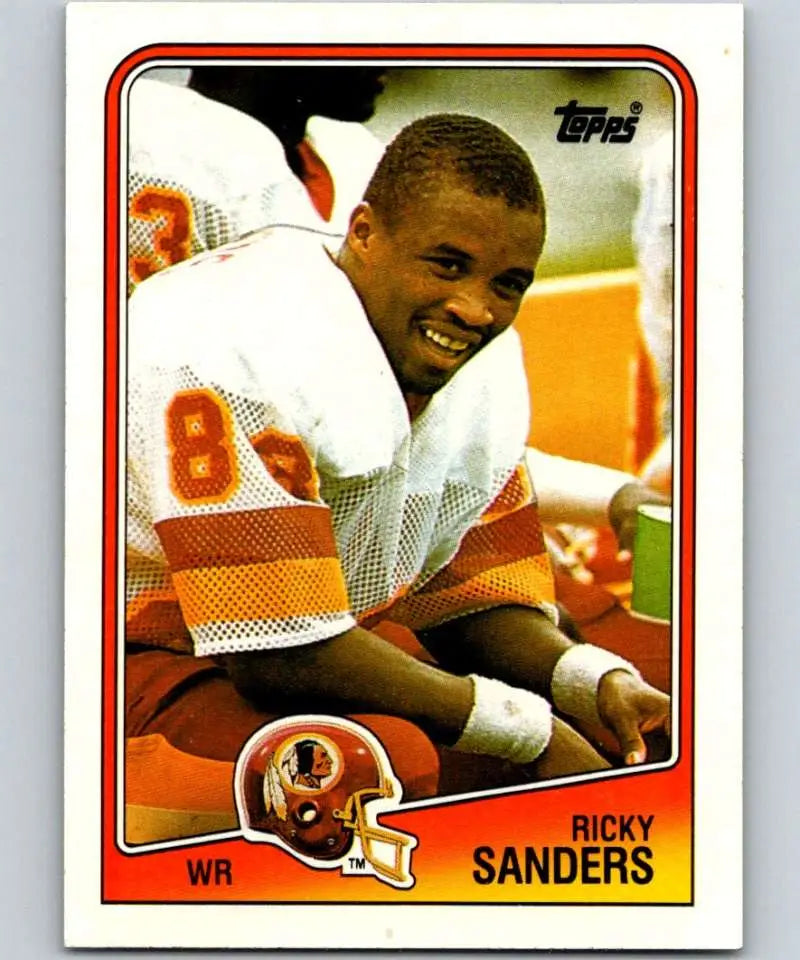 1988 Topps #14 Ricky Sanders EX Excellent RC Rookie Washington Redskins Football Card - Football Card Single