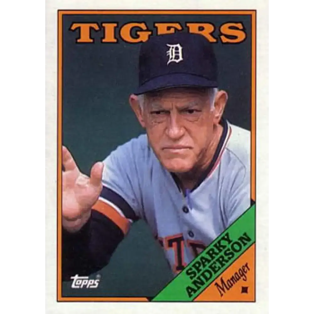 1988 Topps #14 Sparky Anderson NM-MT Detroit Tigers Baseball Card - Baseball Card Single