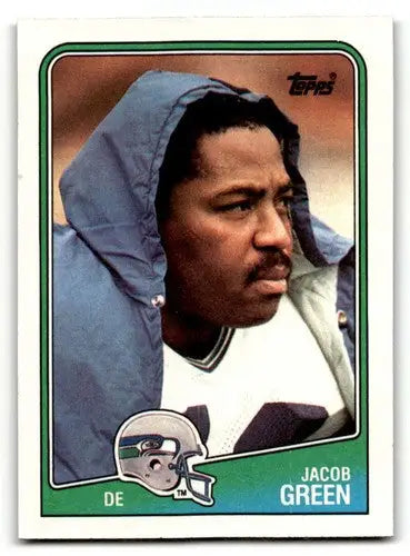 Original gloss Jacob Green Seattle football card from 1988 Topps Seahawks collection