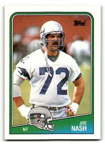 Original gloss Joe Nash Seattle Seahawks football card from 1988 Topps #141