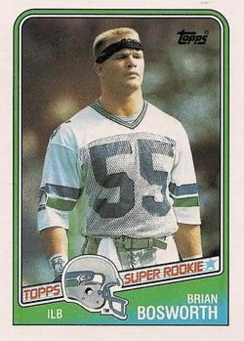 1988 Topps #144 Brian Bosworth EX Excellent RC Rookie Seattle Seahawks Football Card