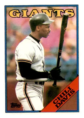 1988 Topps Chili Davis baseball card with original gloss from Giants ID 65045