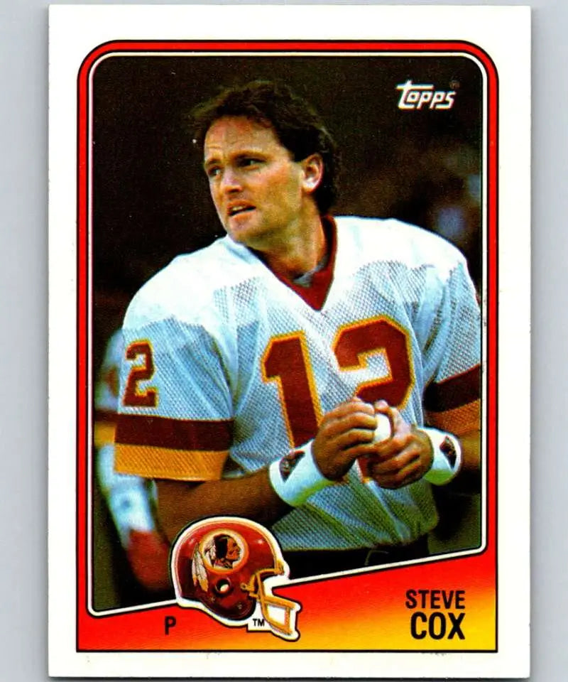 1988 Topps #15 Steve Cox EX Excellent Washington Redskins Football Card - Football Card Single