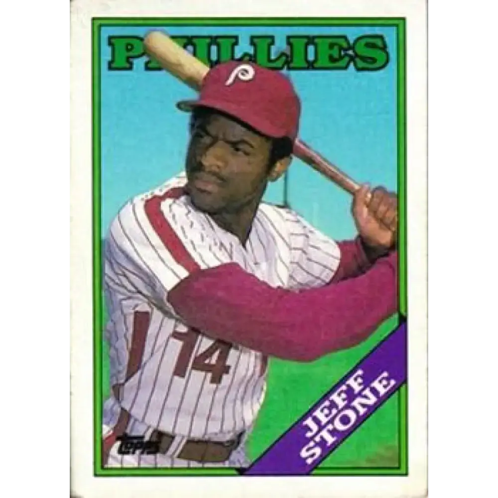 1988 Topps #154 Jeff Stone NM-MT Philadelphia Phillies Baseball Card - Baseball Card Single