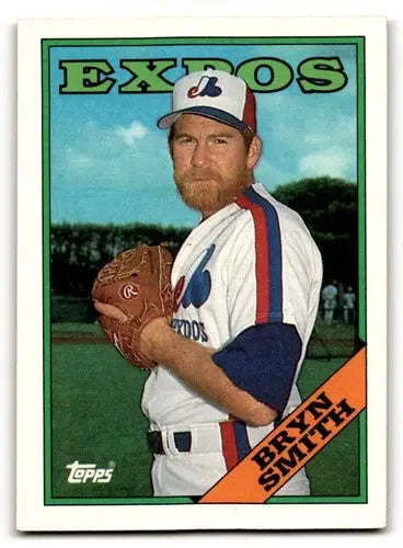 Original gloss Bryn Smith Montreal Expos baseball card from 1988 Topps #161
