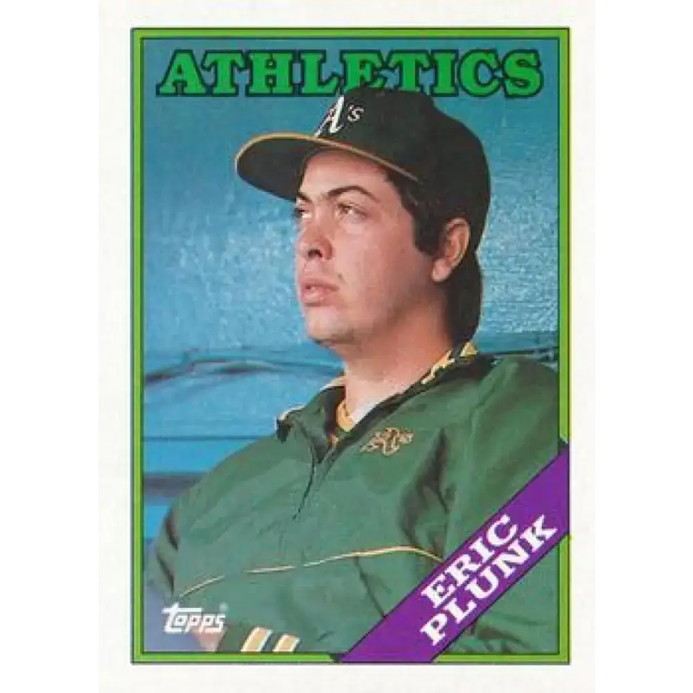 1988 Topps #173 Eric Plunk NM-MT Oakland Athletics Baseball Card - Baseball Card Single