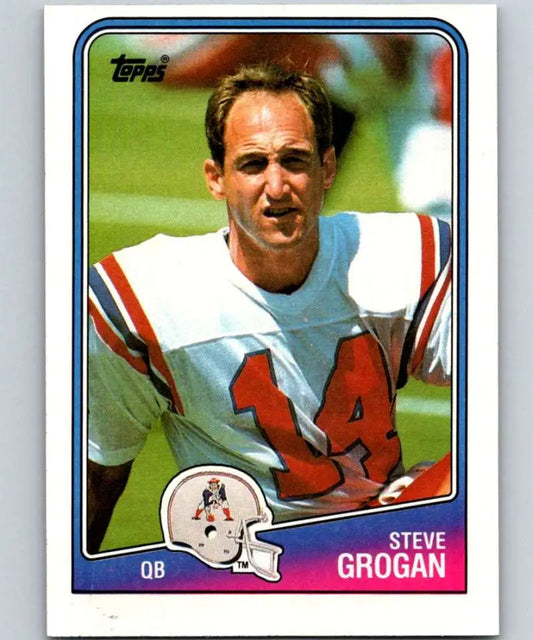 1988 Topps #176 Steve Grogan EX Excellent New England Patriots Football Card