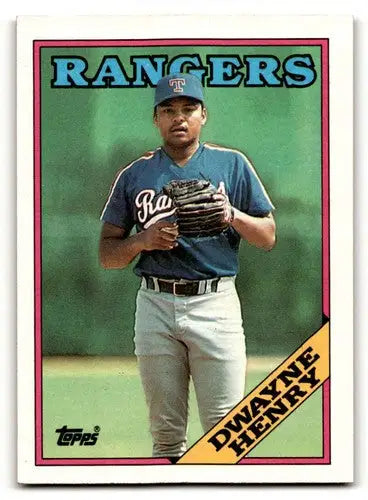 Original gloss Dwayne Henry Texas Rangers baseball card from 1988 Topps series