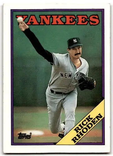 1988 Topps Rick Rhoden baseball card with original gloss Yankees ID 43686