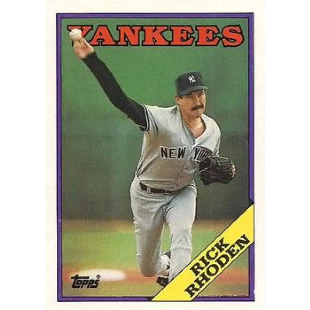 1988 Topps #185 Rick Rhoden NM-MT New York Yankees Baseball Card - Baseball Card Single