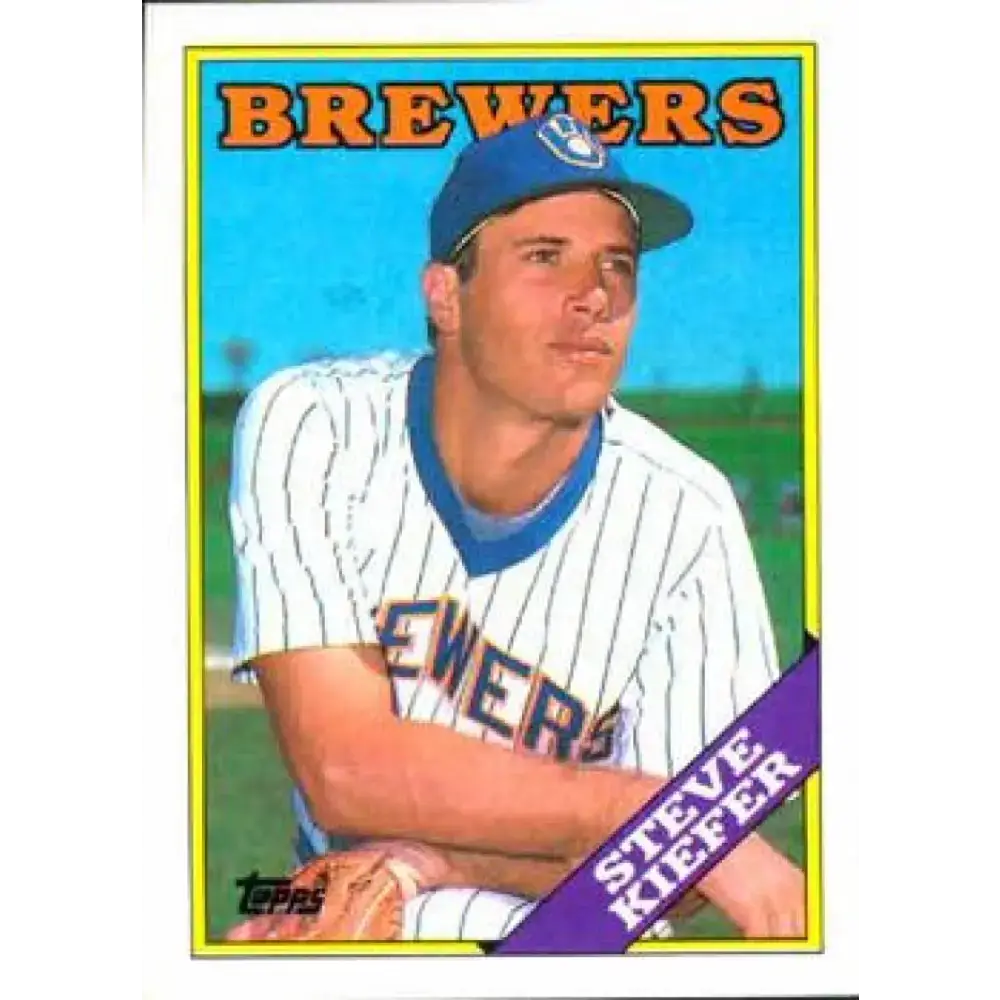 1988 Topps #187 Steve Kiefer NM-MT Milwaukee Brewers Baseball Card - Baseball Card Single