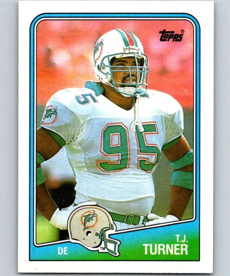 1988 Topps #197 T.J. Turner EX Excellent RC Rookie Miami Dolphins Football Card - Football Card Single