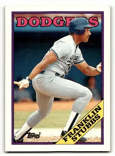 Original gloss Franklin Stubbs Los Angeles Dodgers baseball card from 1988 Topps #198
