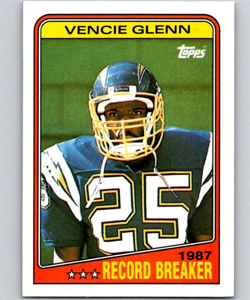 1988 Topps #2 Vencie Glenn EX Excellent San Diego Chargers Football Card - Football Card Single
