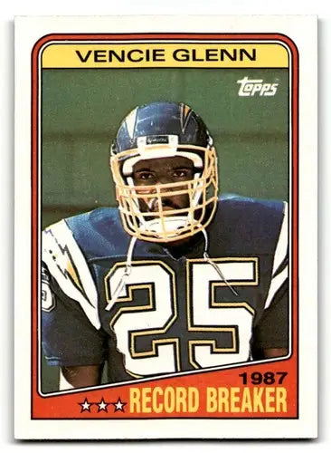 Original gloss Vencie Glenn San Diego Chargers football card from 1988 Topps