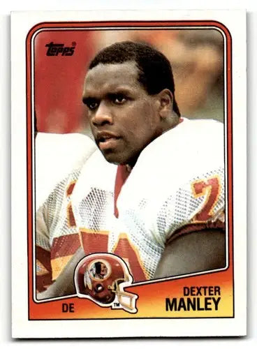 Original gloss Dexter Manley Redskins football card from 1988 Topps #20