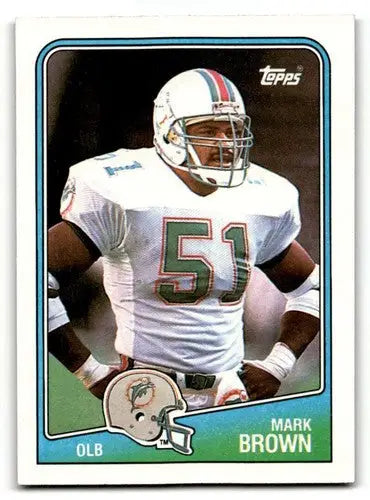1988 Topps #201 Mark Brown Miami Dolphins Football Cards EX/NM ID:62535 - Football Card Single