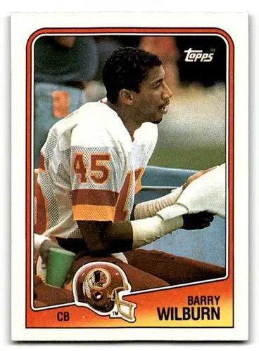 Original gloss Barry Wilburn Washington football card from 1988 Topps Redskins collection