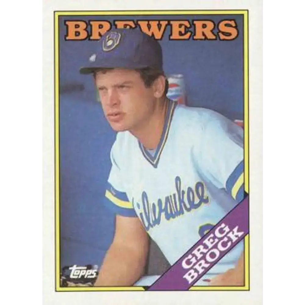 1988 Topps #212 Greg Brock NM-MT Milwaukee Brewers Baseball Card - Baseball Card Single