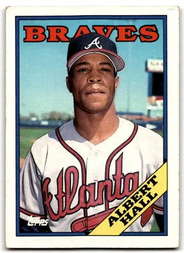 1988 Topps Albert Hall baseball card with original gloss from Braves collection
