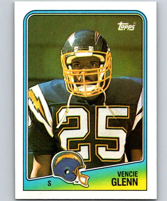 1988 Topps #214 Vencie Glenn EX Excellent RC Rookie San Diego Chargers Football Card - Football Card Single
