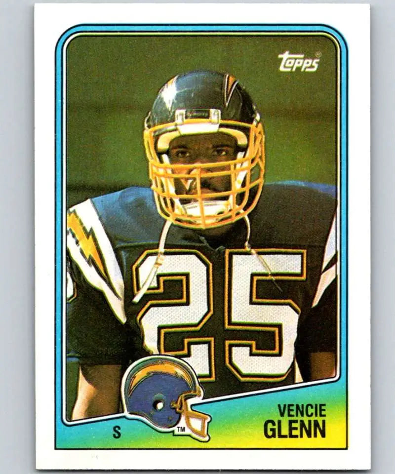 1988 Topps #214 Vencie Glenn EX Excellent RC Rookie San Diego Chargers Football Card - Football Card Single