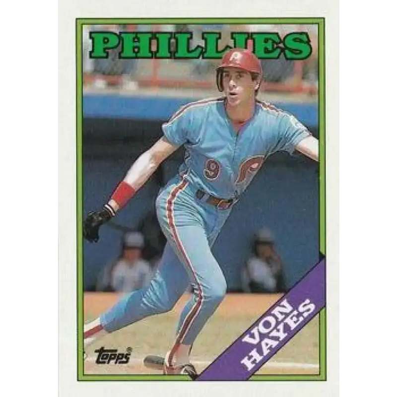 1988 Topps #215 Von Hayes NM-MT Philadelphia Phillies Baseball Card - Baseball Card Single