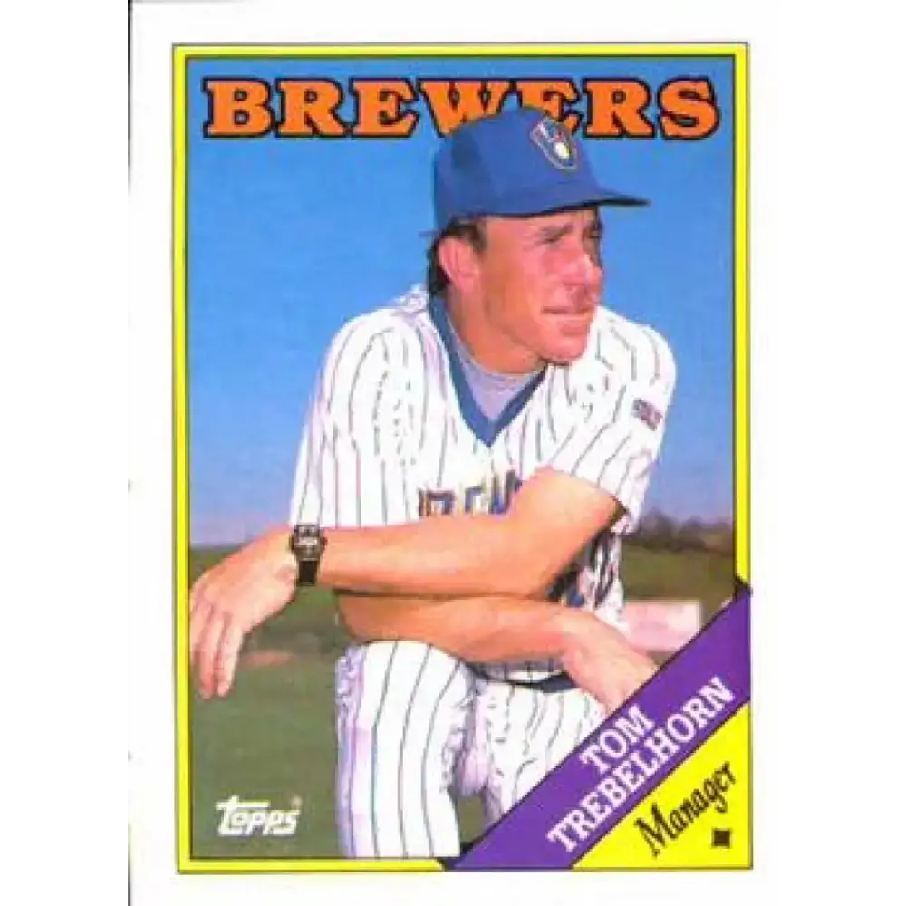 1988 Topps #224 Tom Trebelhorn NM-MT Milwaukee Brewers Baseball Card - Baseball Card Single