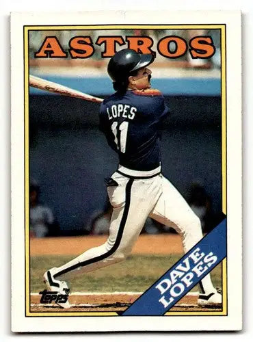 Original gloss baseball card of Dave Lopes Houston Astros 1988 Topps #226 near mint