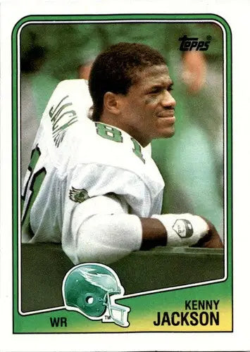 Original gloss Kenny Jackson football card from 1988 Topps #238 displayed by Simply Sandoval