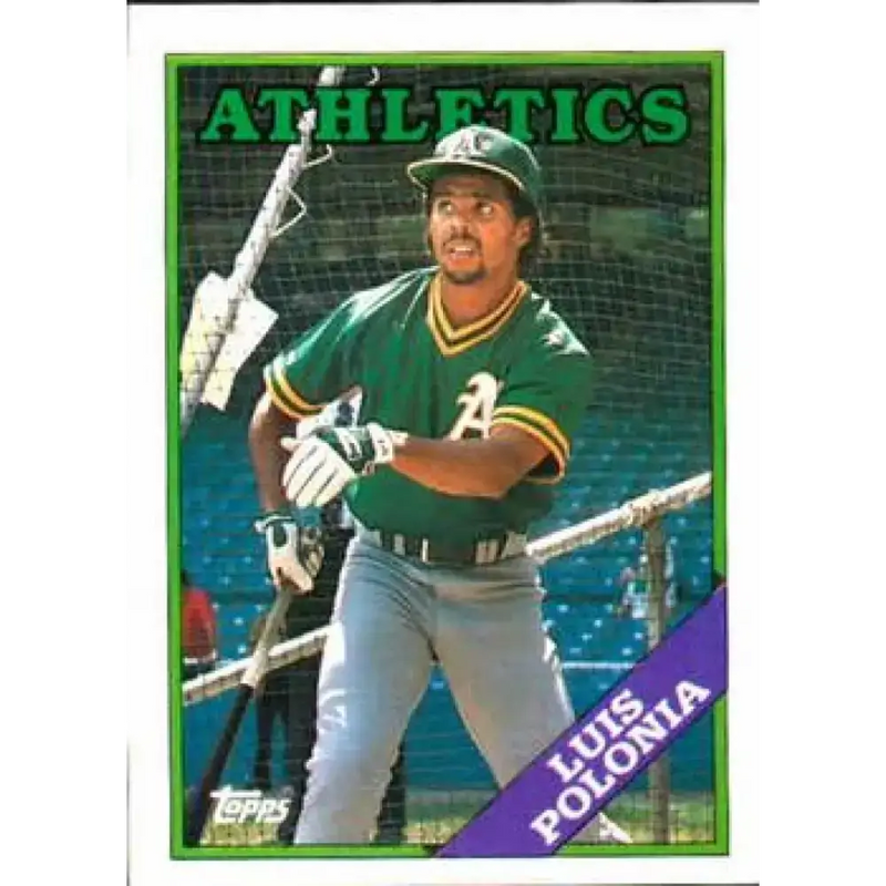 1988 Topps #238 Luis Polonia NM-MT RC Rookie Oakland Athletics Baseball Card - Baseball Card Single