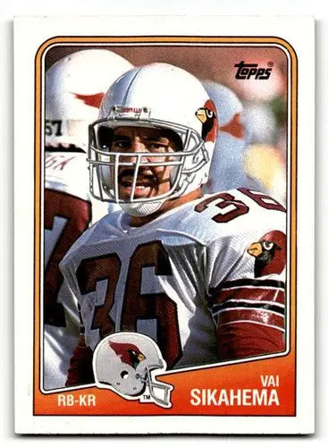 Original gloss Vai Sikahema Phoenix Cardinals football card from 1988 Topps series