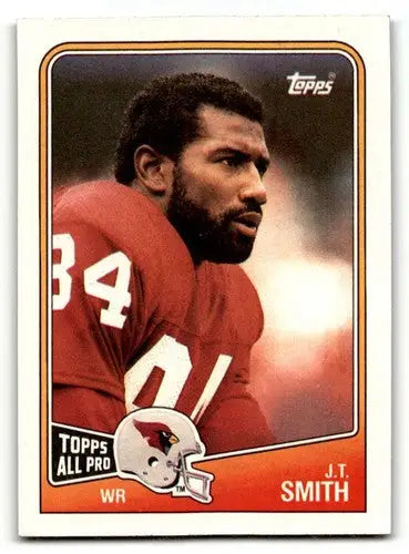 Original gloss football trading card of J.T. Smith Phoenix Cardinals 1988 Topps
