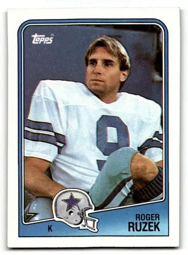 1988 Topps Roger Ruzek Dallas Cowboys football card with original gloss, Ruzek Dallas Cowboys collectible