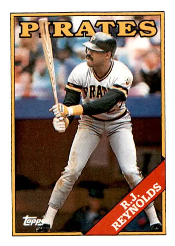 Baseball card of R.J. Reynolds from 1988 Topps with original gloss, typically sells well