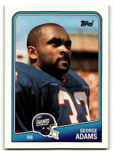 Original gloss George Adams Giants football card from 1988 Topps #275