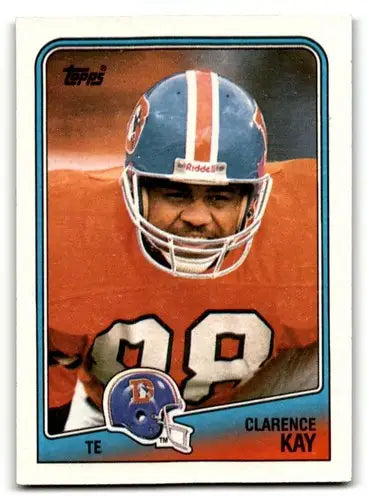 Original gloss Clarence Kay Denver Broncos football card from 1988 Topps #28