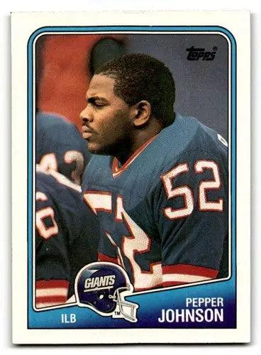 Original gloss Pepper Johnson Giants football card from 1988 Topps #283