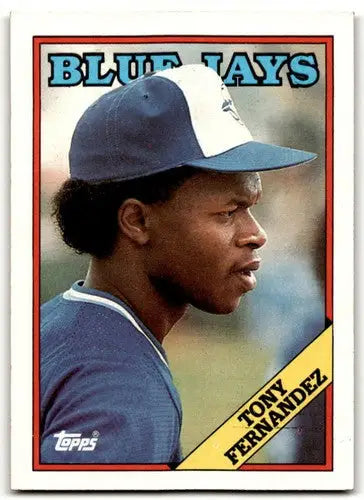 Original gloss 1988 Topps Tony Fernandez baseball card featuring Blue Jays image