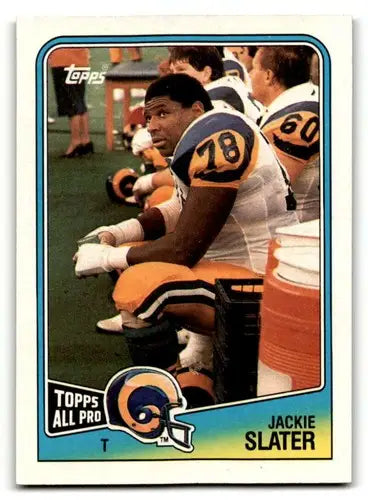 Original gloss Jackie Slater Los Angeles Rams football card from 1988 Topps #295
