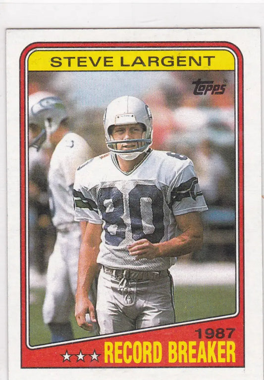 Steve Largent football card 1988 Topps #3 Record Breaker Seattle Seahawks collectible