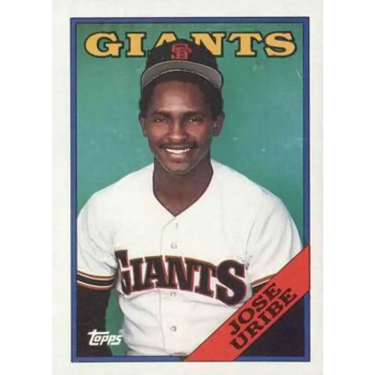 1988 Topps #302 Jose Uribe NM-MT San Francisco Giants Baseball Card - Baseball Card Single