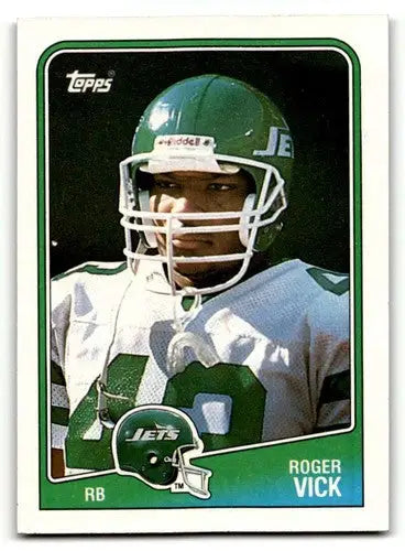 1988 Topps Roger Vick New York Jets football card with original gloss jets football cards