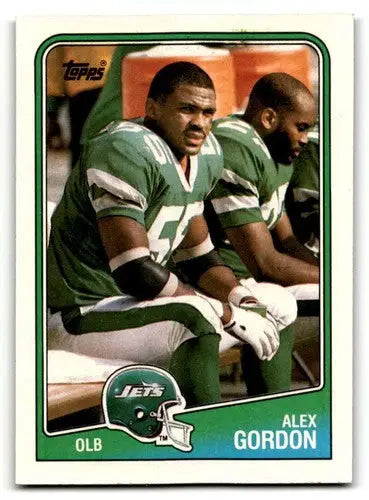Alex Gordon Jets football card featuring original gloss from 1988 Topps collection