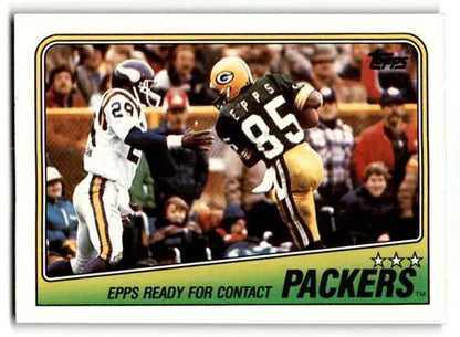 Original gloss football trading card of Packers team leaders featuring Phillip Epps 1988