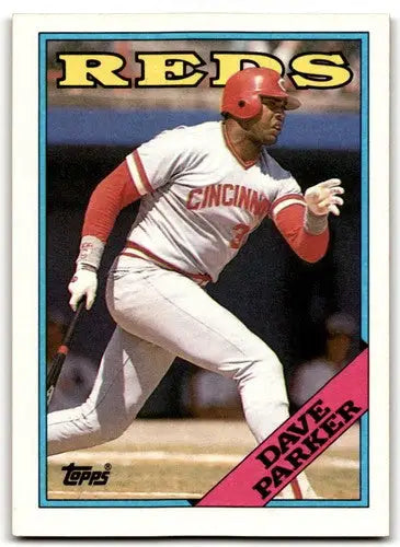 Original gloss 1988 Topps Dave Parker baseball card featuring Reds ID 43679