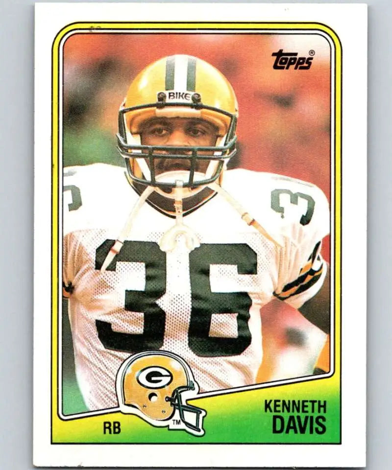 1988 Topps #316 Kenneth Davis EX Excellent Green Bay Packers Football Card - Football Card Single