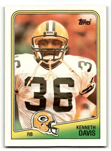 Original gloss Kenneth Davis Green Bay football card from 1988 Topps #316