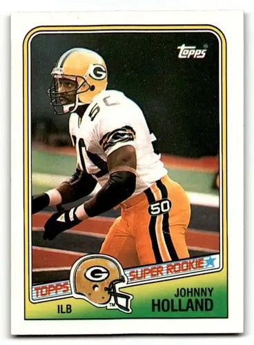 Johnny Holland Green Bay football card from 1988 Topps #322 featuring Holland Green Bay Packers